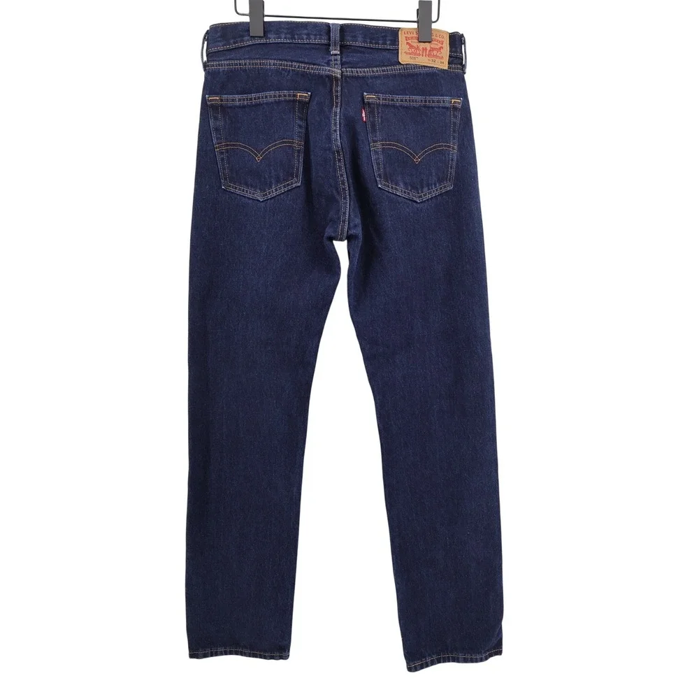 Levi's 505 Regular Fit Jeans Dark Blue Mens 32x32  (Inseam measures 33